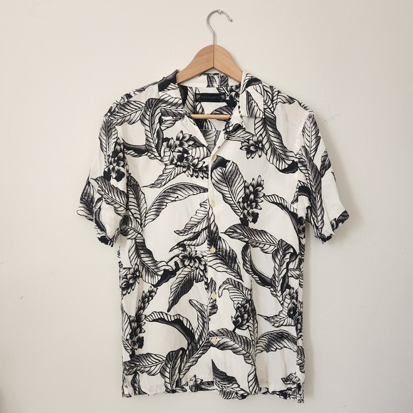 AllSaints Other - All Saints Mens Floral Aloha Polo Shirt Size Small Button Down Collar Shirt